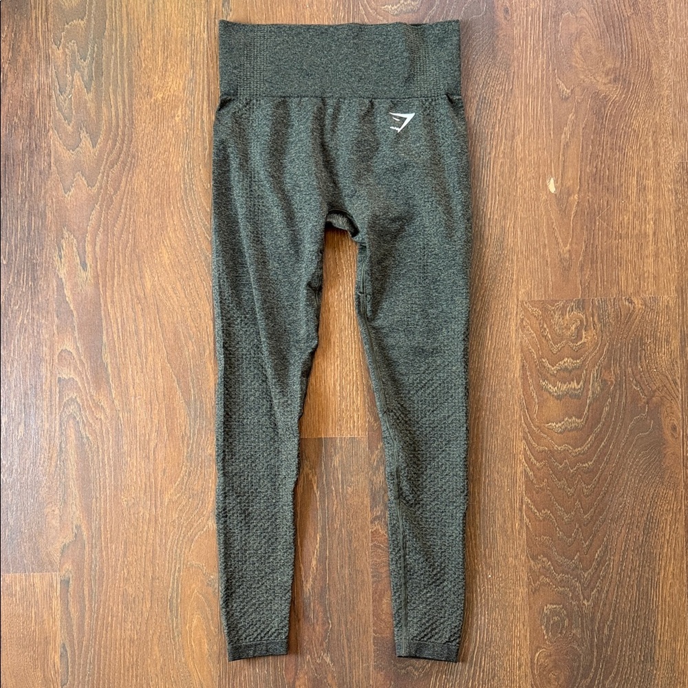 Gymshark Green Textured High-Waist Leggings